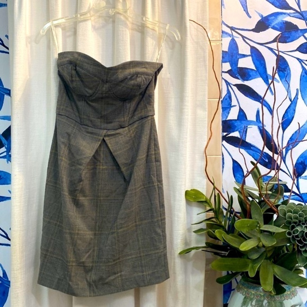 NWT Women’s Haven Houndstooth Structured Strapless Dress Size XS